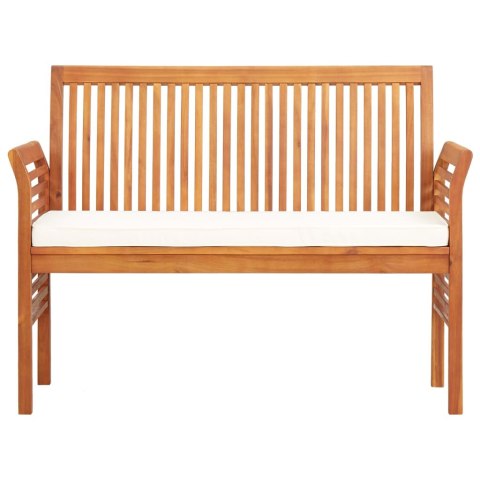 VidaXL 2-osobowa ławka ogrodowa z poduszką, 120 cm, drewno akacjowe