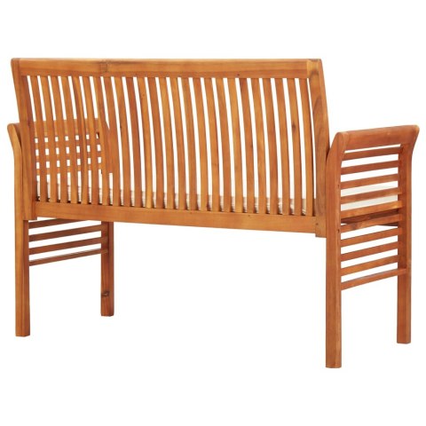 VidaXL 2-osobowa ławka ogrodowa z poduszką, 120 cm, drewno akacjowe