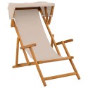 VidaXL Fotel ogrodowy 2 pcs 3 Pozycja Lite Drewno Eukaliptusowe Beżowy