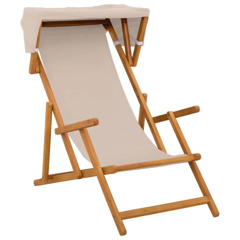 VidaXL Fotel ogrodowy 2 pcs 3 Pozycja Lite Drewno Eukaliptusowe Beżowy