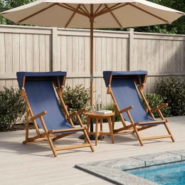 VidaXL Fotel ogrodowy 2 pcs 3 Pozycja Lite Drewno Eukaliptusowe