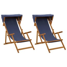 VidaXL Fotel ogrodowy 2 pcs 3 Pozycja Lite Drewno Eukaliptusowe