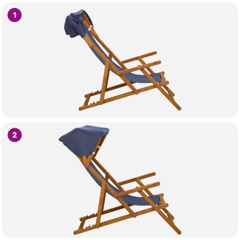 VidaXL Fotel ogrodowy 2 pcs 3 Pozycja Lite Drewno Eukaliptusowe