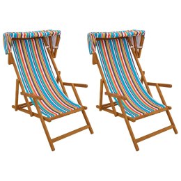 VidaXL Fotel ogrodowy 2 pcs 3 Pozycja Lite Drewno Eukaliptusowe