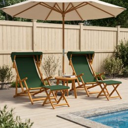 VidaXL Fotel ogrodowy 4 pcs 3 Pozycja Lite Drewno Eukaliptusowe