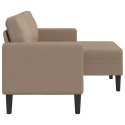 VidaXL Sofa 2-osobowa z szezlongiem w kształcie litery L Cappuccino