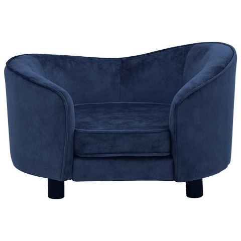 VidaXL Sofa dla psa, niebieska, 69x49x40 cm, pluszowa