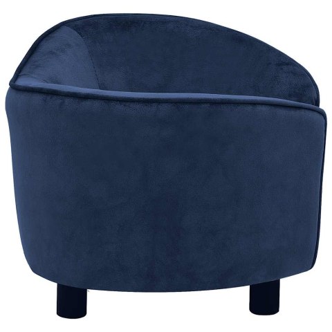 VidaXL Sofa dla psa, niebieska, 69x49x40 cm, pluszowa
