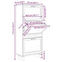VidaXL Szafka na buty, brązowa, 52x25x115 cm, materiał drewnopochodny