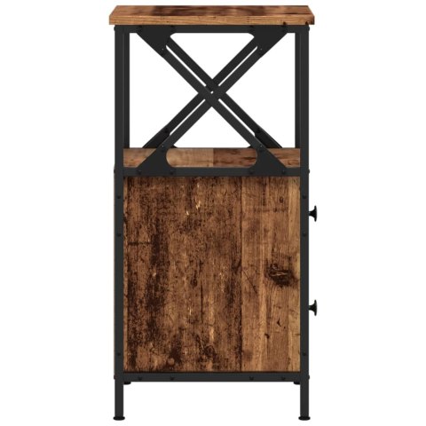 VidaXL Szafka nocna, stare drewno, 34x35,5x70 cm