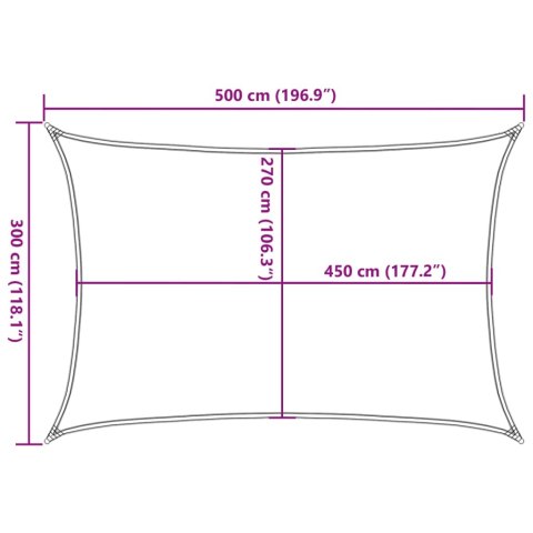 VidaXL Żagiel przeciwsłoneczny, 160 g/m², ciemnozielony, 3x5 m, HDPE