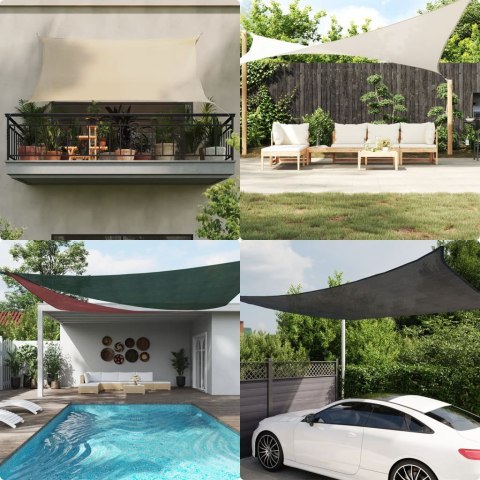 VidaXL Żagiel przeciwsłoneczny, 160 g/m², jasnoszary, 5x6x6 m, HDPE