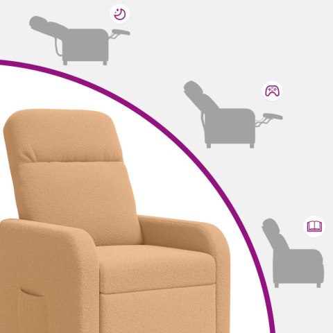 VidaXL Fotel masujący Beżowy Bouclé