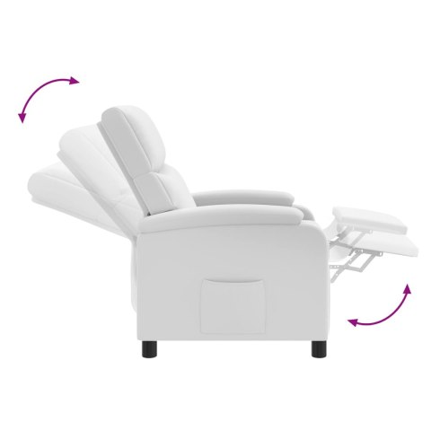 VidaXL Fotel masujący Biały Ekoskóra