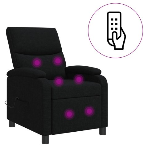 VidaXL Fotel masujący Czarny tkanina