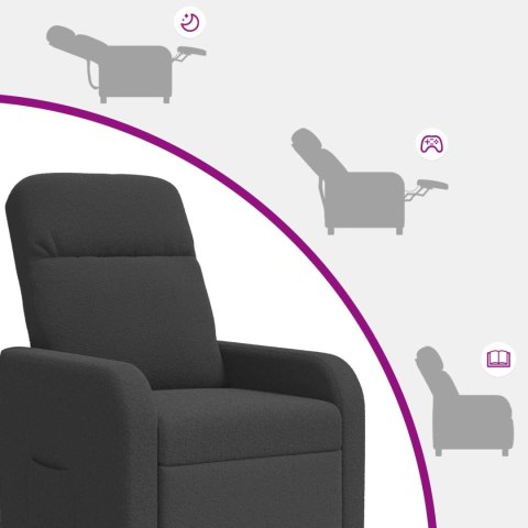 VidaXL Fotel masujący ciemnoszary Bouclé