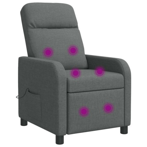 VidaXL Fotel masujący ciemnoszary tkanina