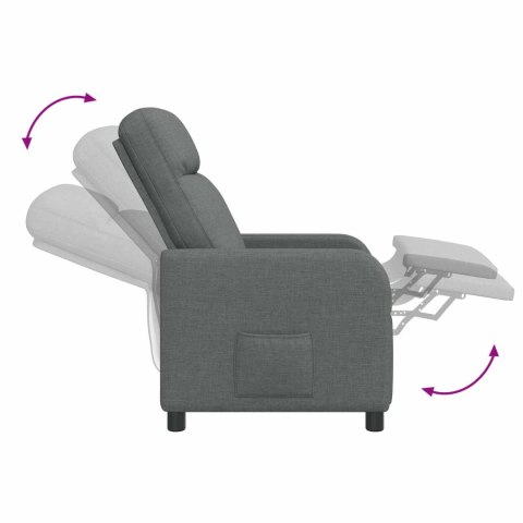 VidaXL Fotel masujący ciemnoszary tkanina