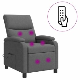 VidaXL Fotel masujący ciemnoszary tkanina