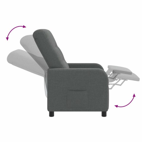 VidaXL Fotel masujący ciemnoszary tkanina