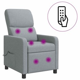 VidaXL Fotel masujący jasnoszary tkanina