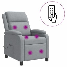 VidaXL Fotel masujący jasnoszary tkanina
