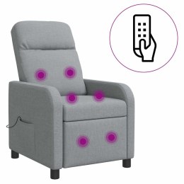 VidaXL Fotel masujący jasnoszary tkanina