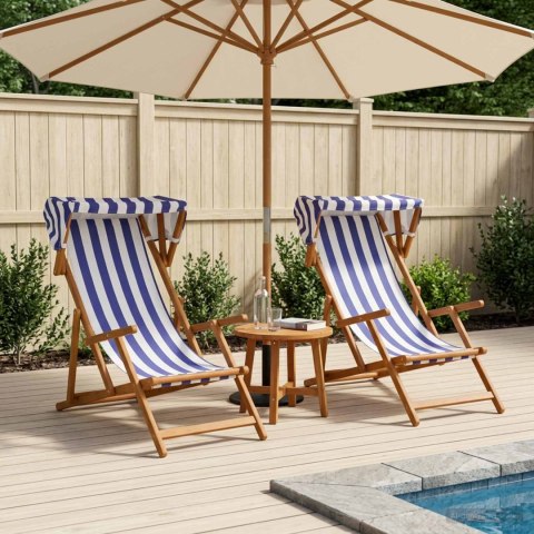 VidaXL Fotel ogrodowy 2 pcs 3 Pozycja Lite Drewno Eukaliptusowe