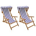 VidaXL Fotel ogrodowy 2 pcs 3 Pozycja Lite Drewno Eukaliptusowe