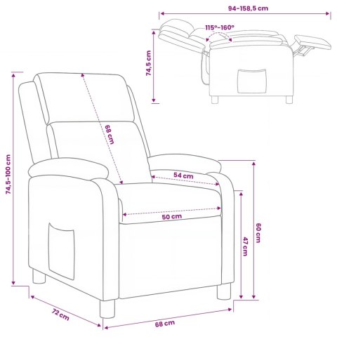 VidaXL Fotel recliner Biały Ekoskóra
