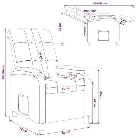 VidaXL Fotel recliner Czarny tkanina