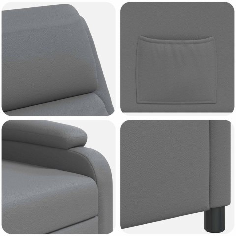 VidaXL Fotel recliner Szary Ekoskóra