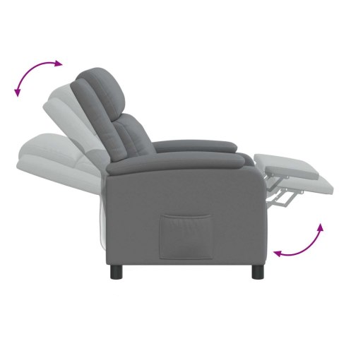 VidaXL Fotel recliner Szary Ekoskóra