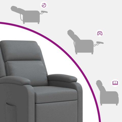 VidaXL Fotel recliner Szary Ekoskóra