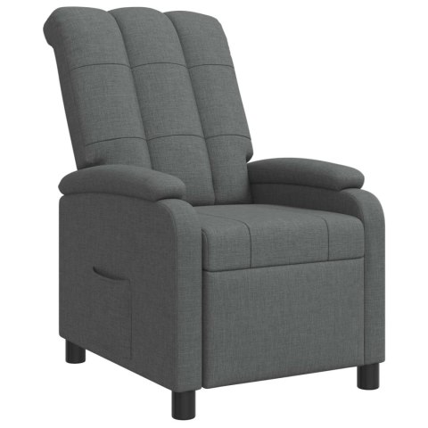 VidaXL Fotel recliner ciemnoszary tkanina
