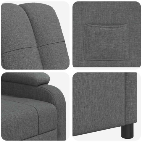 VidaXL Fotel recliner ciemnoszary tkanina