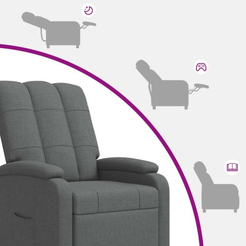 VidaXL Fotel recliner ciemnoszary tkanina