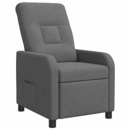 VidaXL Fotel recliner ciemnoszary tkanina