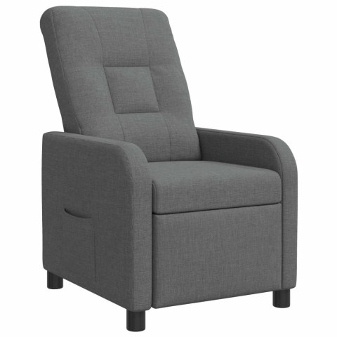 VidaXL Fotel recliner ciemnoszary tkanina