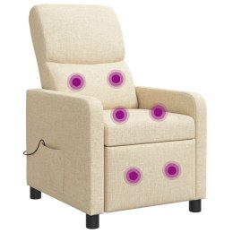 VidaXL Fotel recliner kremowy tkanina