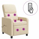 VidaXL Fotel recliner kremowy tkanina
