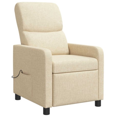 VidaXL Fotel recliner kremowy tkanina