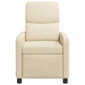 VidaXL Fotel recliner kremowy tkanina
