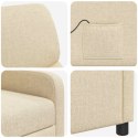 VidaXL Fotel recliner kremowy tkanina