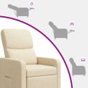 VidaXL Fotel recliner kremowy tkanina
