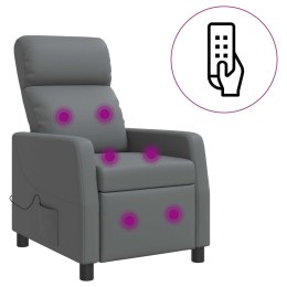 VidaXL Fotel masujący Szary Ekoskóra