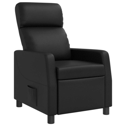 VidaXL Fotel recliner Czarny Ekoskóra