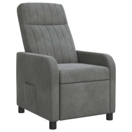 VidaXL Fotel recliner ciemnoszary Welur
