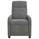 VidaXL Fotel recliner ciemnoszary Welur