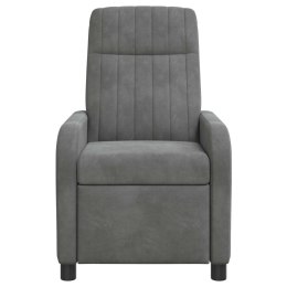 VidaXL Fotel recliner ciemnoszary Welur